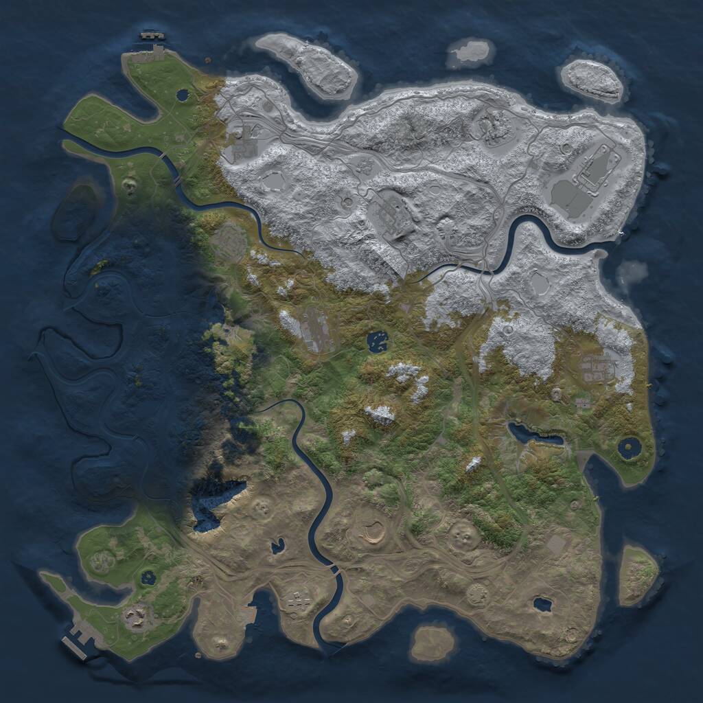 Rust Map: Procedural Map, Size: 4750, Seed: 335898, 17 Monuments