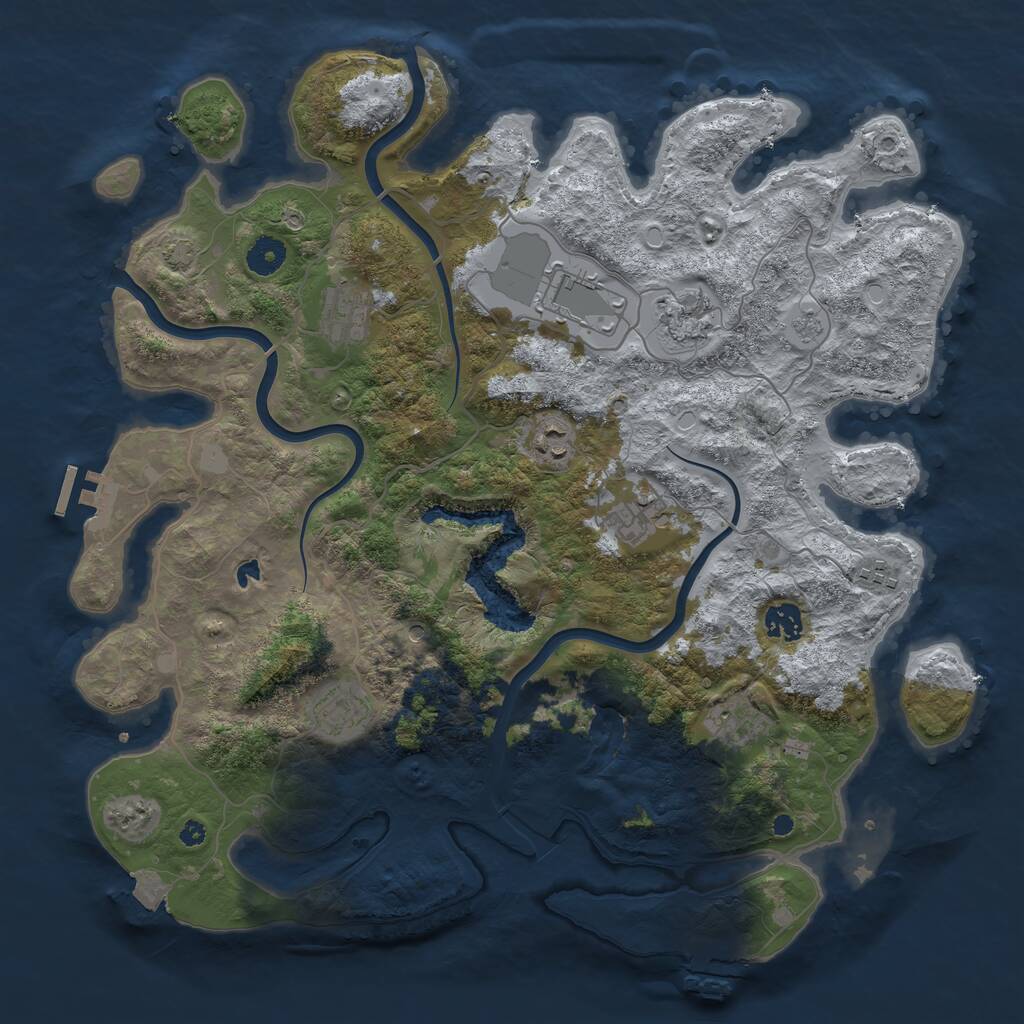Rust Map: Procedural Map, Size: 4000, Seed: 608191786, 15 Monuments