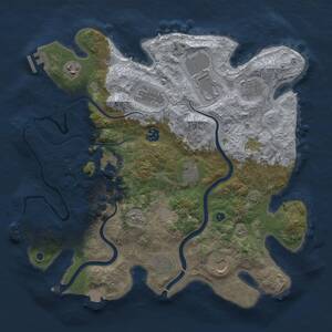Thumbnail Rust Map: Procedural Map, Size: 3750, Seed: 761024, 17 Monuments