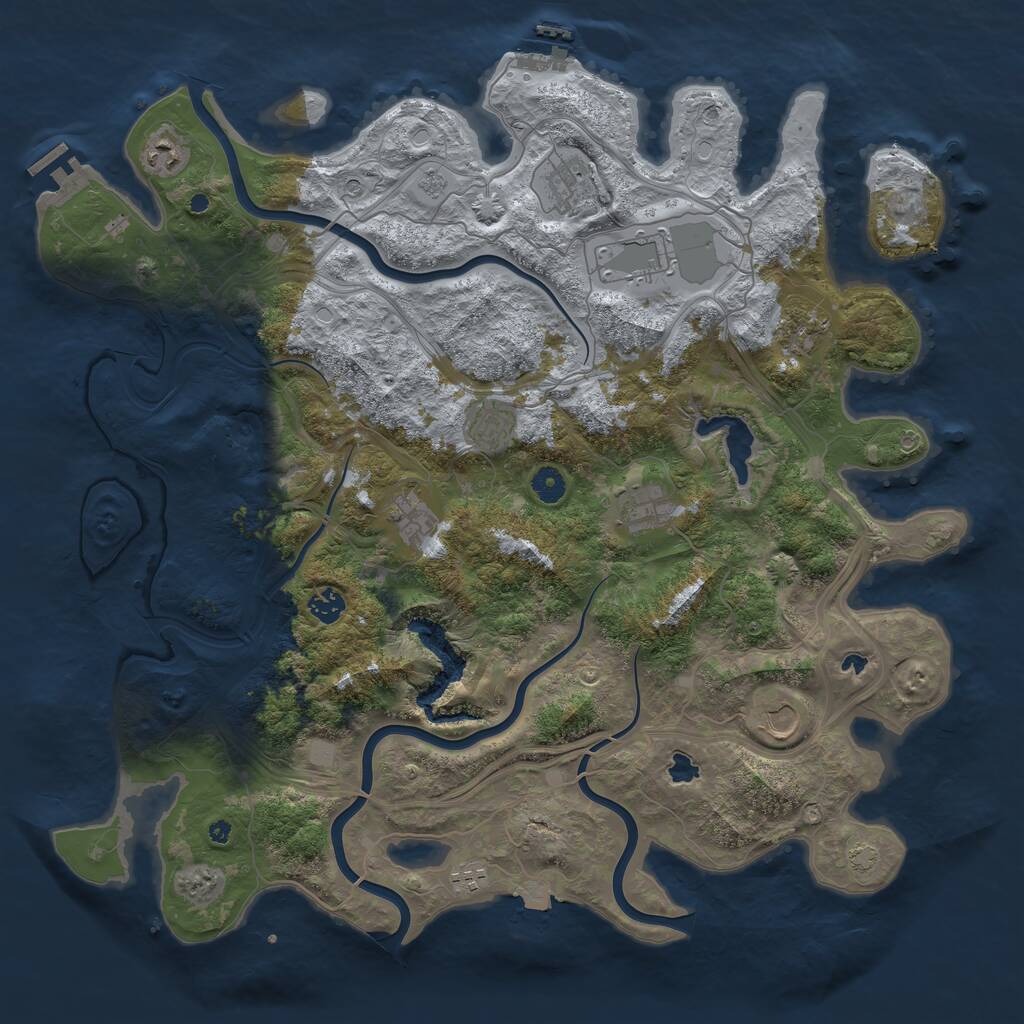 Rust Map: Procedural Map, Size: 4500, Seed: 673556016, 16 Monuments