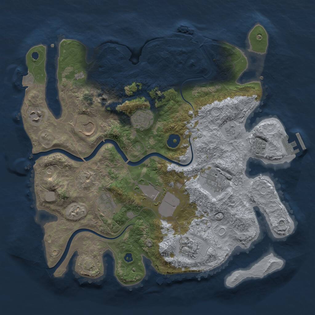 Rust Map: Procedural Map, Size: 3500, Seed: 2123415, 14 Monuments