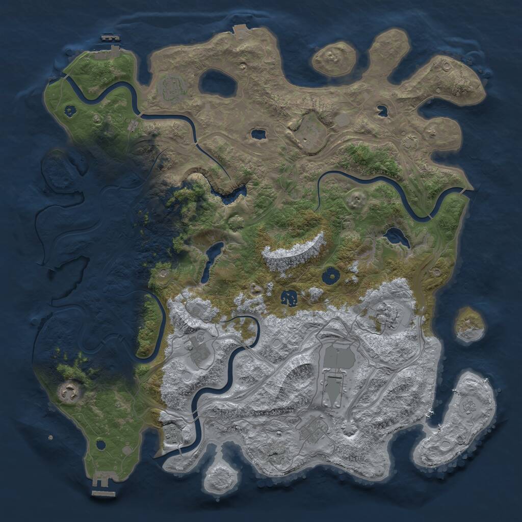 Rust Map: Procedural Map, Size: 4501, Seed: 50000, 15 Monuments