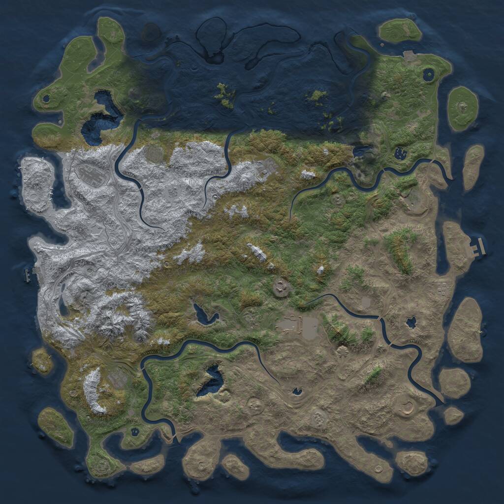 Rust Map: Procedural Map, Size: 6000, Seed: 317670913, 17 Monuments