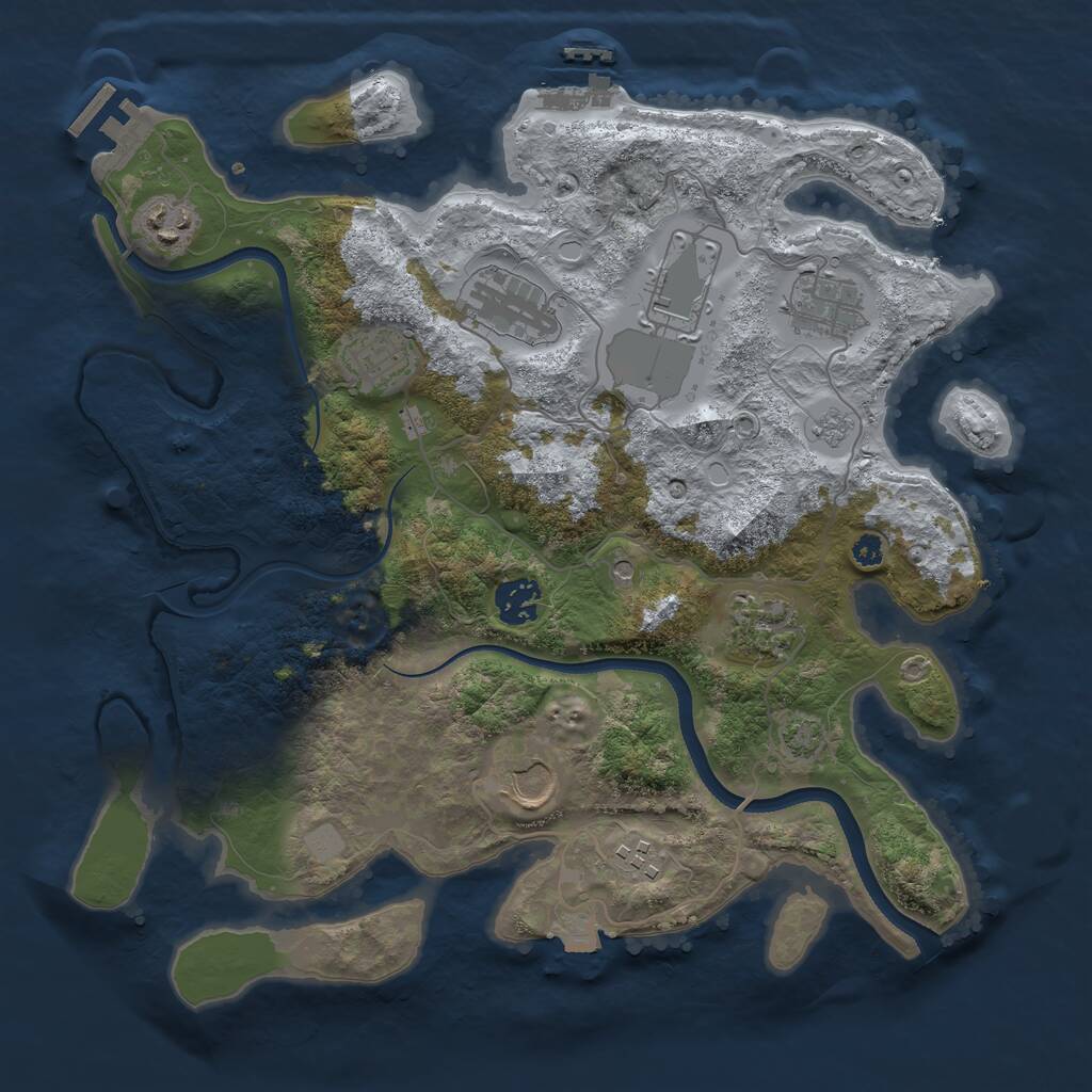 Rust Map: Procedural Map, Size: 3500, Seed: 639320, 15 Monuments