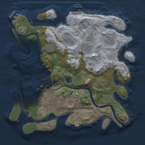 Thumbnail Rust Map: Procedural Map, Size: 3500, Seed: 639320, 15 Monuments