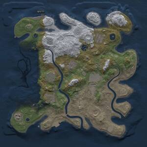 Thumbnail Rust Map: Procedural Map, Size: 3500, Seed: 2025505331, 15 Monuments