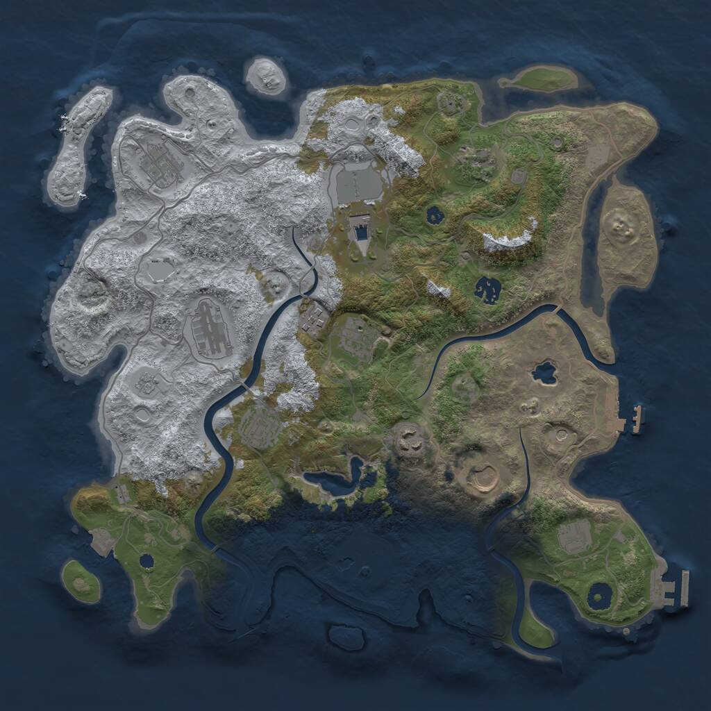 Rust Map: Procedural Map, Size: 4000, Seed: 20261002, 17 Monuments