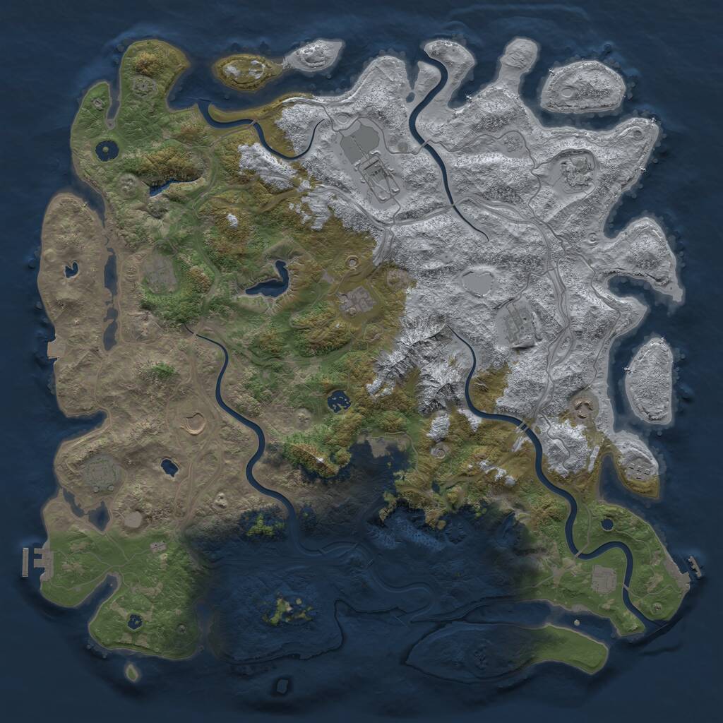 Rust Map: Procedural Map, Size: 5000, Seed: 903494970, 19 Monuments