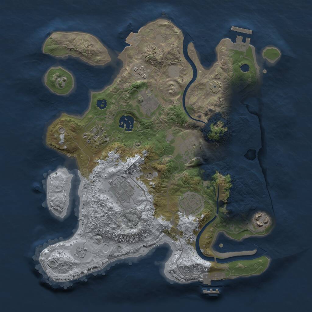 Rust Map: Procedural Map, Size: 3000, Seed: 1797413843, 16 Monuments
