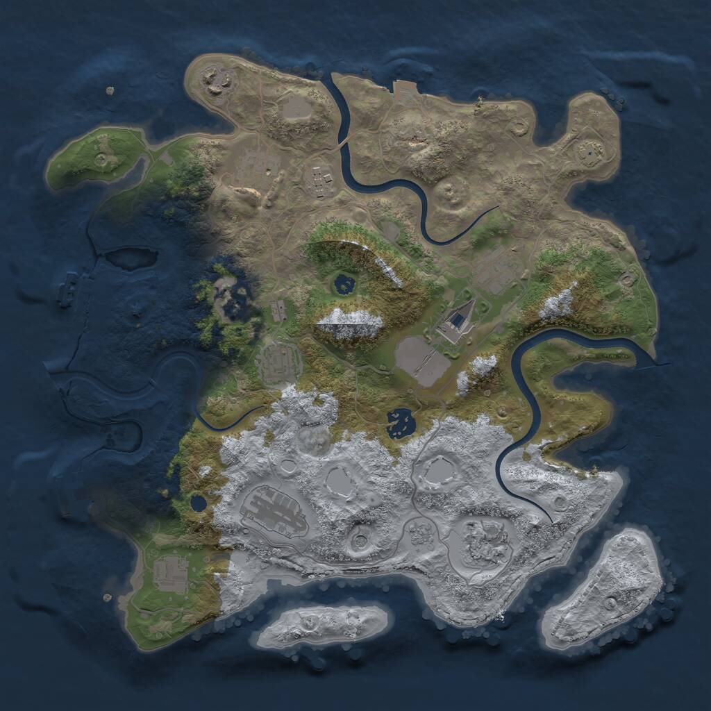 Rust Map: Procedural Map, Size: 3500, Seed: 1525118513, 15 Monuments
