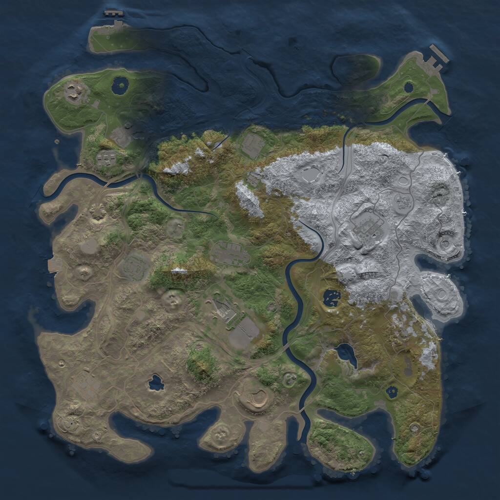 Rust Map: Procedural Map, Size: 4250, Seed: 479521753, 17 Monuments
