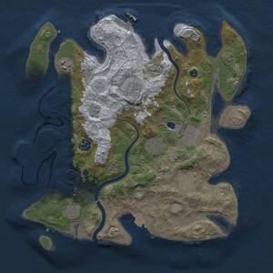 Thumbnail Rust Map: Procedural Map, Size: 3500, Seed: 677777777, 15 Monuments