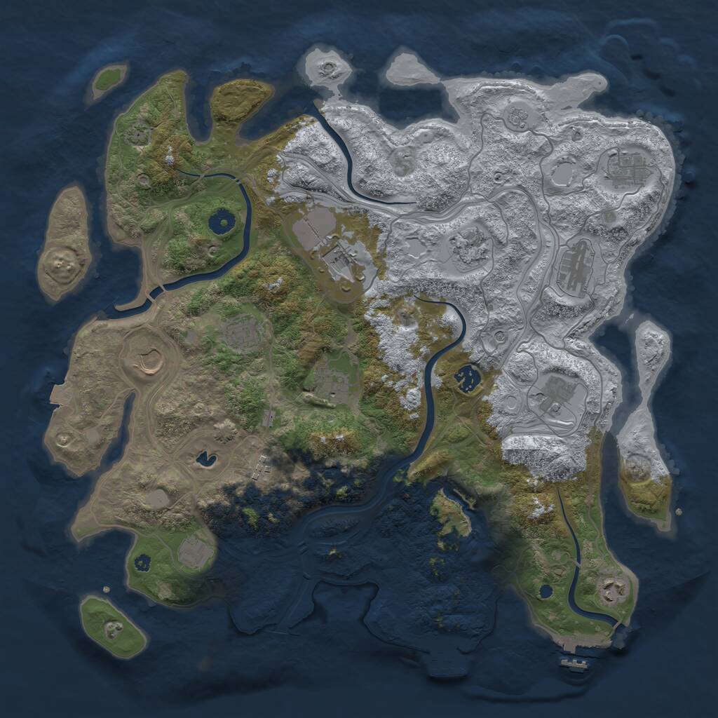 Rust Map: Procedural Map, Size: 4250, Seed: 1176752668, 19 Monuments
