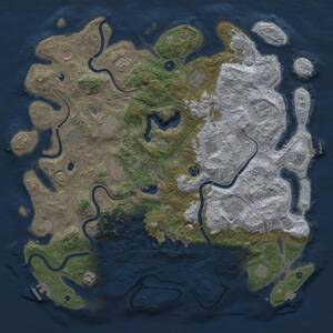 Thumbnail Rust Map: Procedural Map, Size: 4800, Seed: 490385552, 19 Monuments