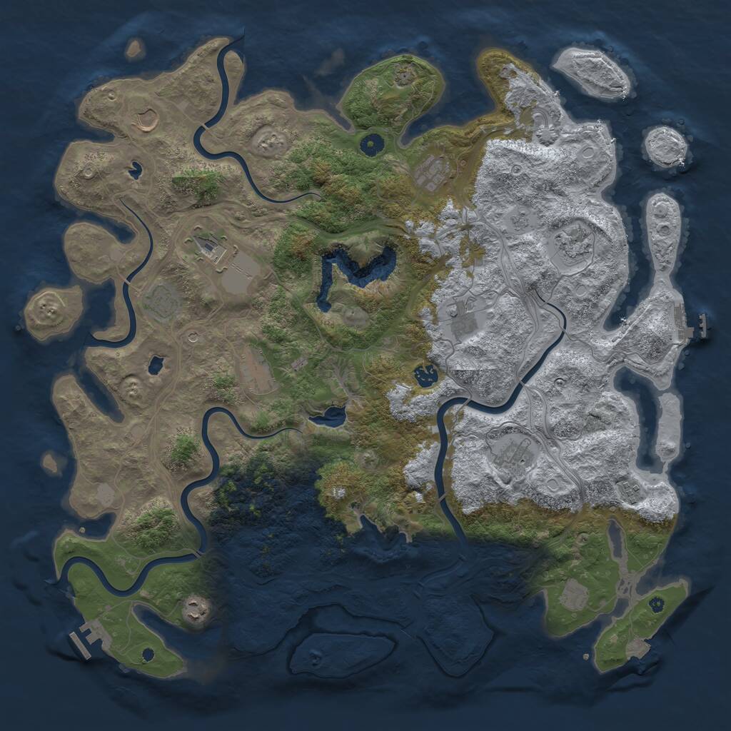 Rust Map: Procedural Map, Size: 4800, Seed: 490385552, 19 Monuments