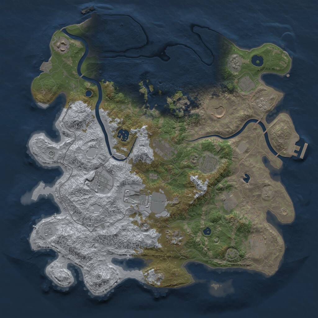 Rust Map: Procedural Map, Size: 4000, Seed: 1903718342, 19 Monuments