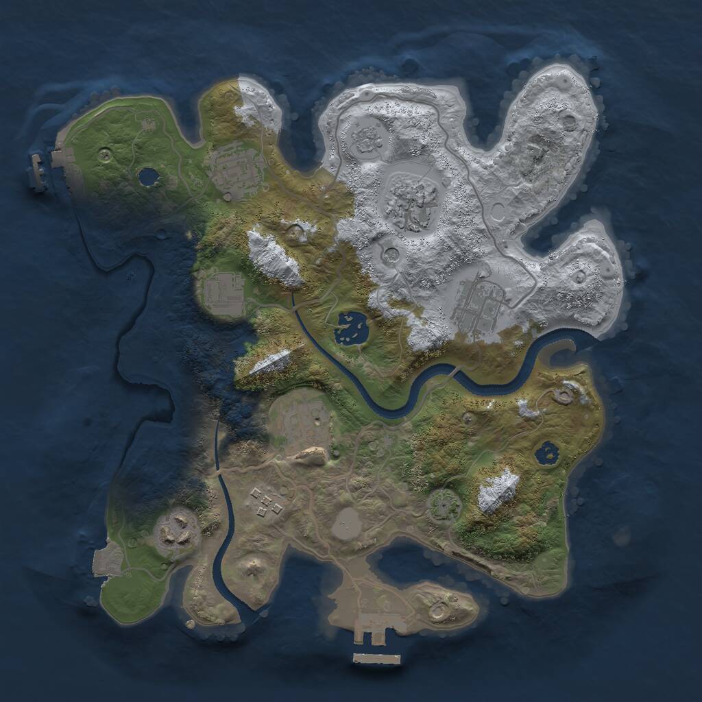 Rust Map: Procedural Map, Size: 3000, Seed: 1402703470, 15 Monuments