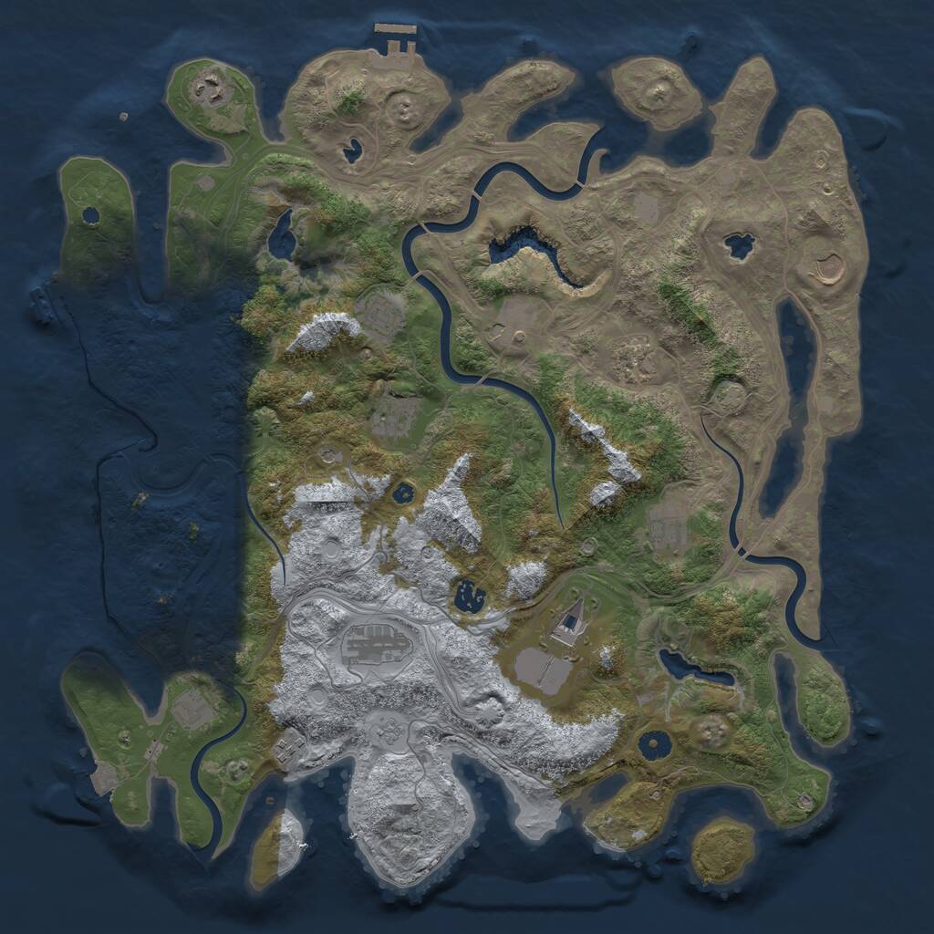 Rust Map: Procedural Map, Size: 4500, Seed: 1591971938, 17 Monuments