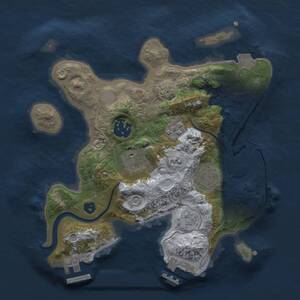 Thumbnail Rust Map: Procedural Map, Size: 2500, Seed: 1969212962, 10 Monuments