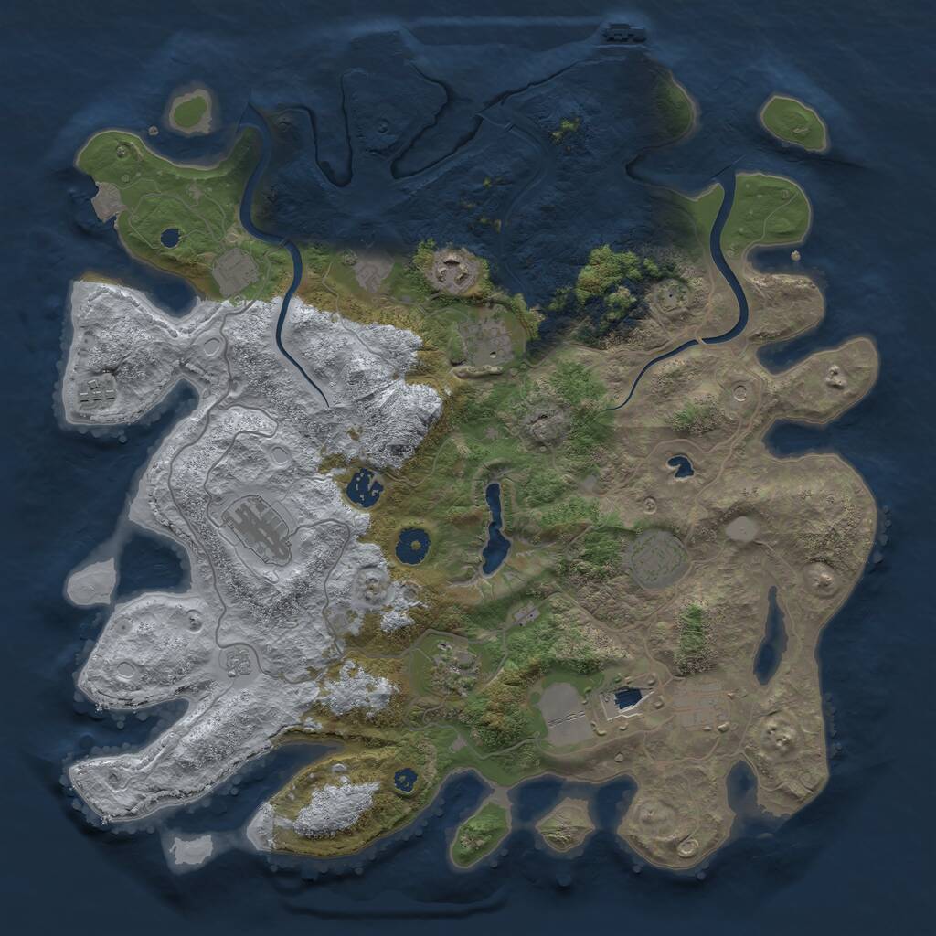 Rust Map: Procedural Map, Size: 4000, Seed: 936520888, 16 Monuments