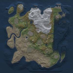 Thumbnail Rust Map: Procedural Map, Size: 3500, Seed: 172134107, 18 Monuments