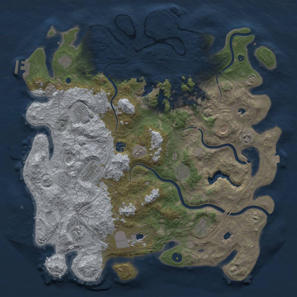 Rust Map: Procedural Map, Size: 4500, Seed: 2082643802, 17 Monuments