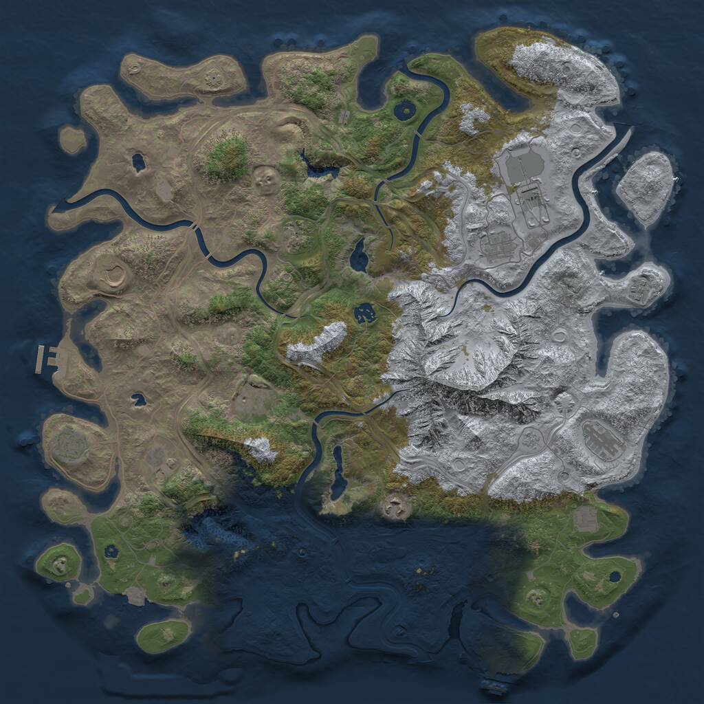 Rust Map: Procedural Map, Size: 5000, Seed: 481815201, 19 Monuments