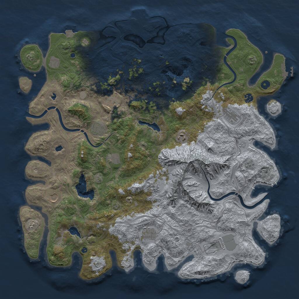 Rust Map: Procedural Map, Size: 5000, Seed: 652218101, 17 Monuments