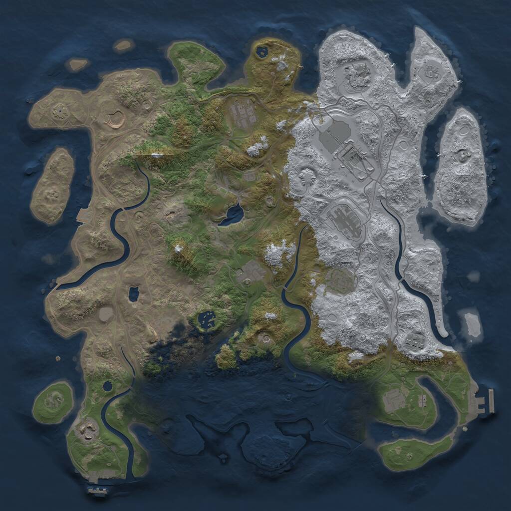 Rust Map: Procedural Map, Size: 4250, Seed: 2061730652, 19 Monuments