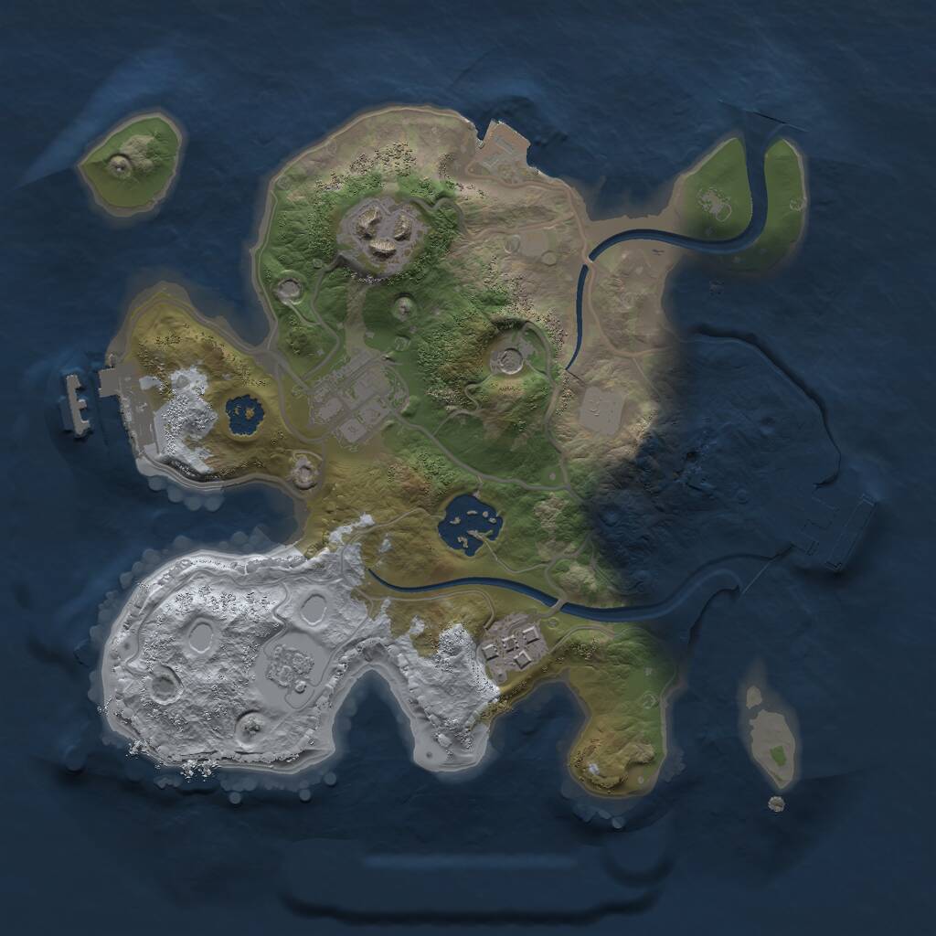 Rust Map: Procedural Map, Size: 2400, Seed: 1907622164, 9 Monuments