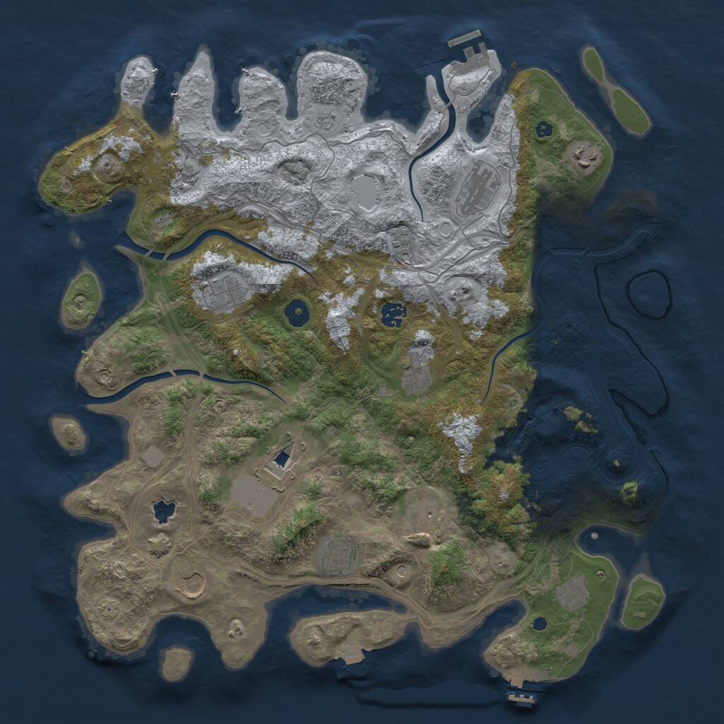Rust Map: Procedural Map, Size: 4250, Seed: 211887450, 17 Monuments
