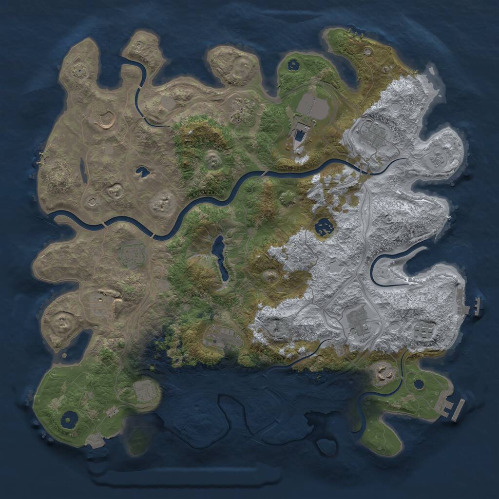 Rust Map: Procedural Map, Size: 4250, Seed: 1165310052, 19 Monuments