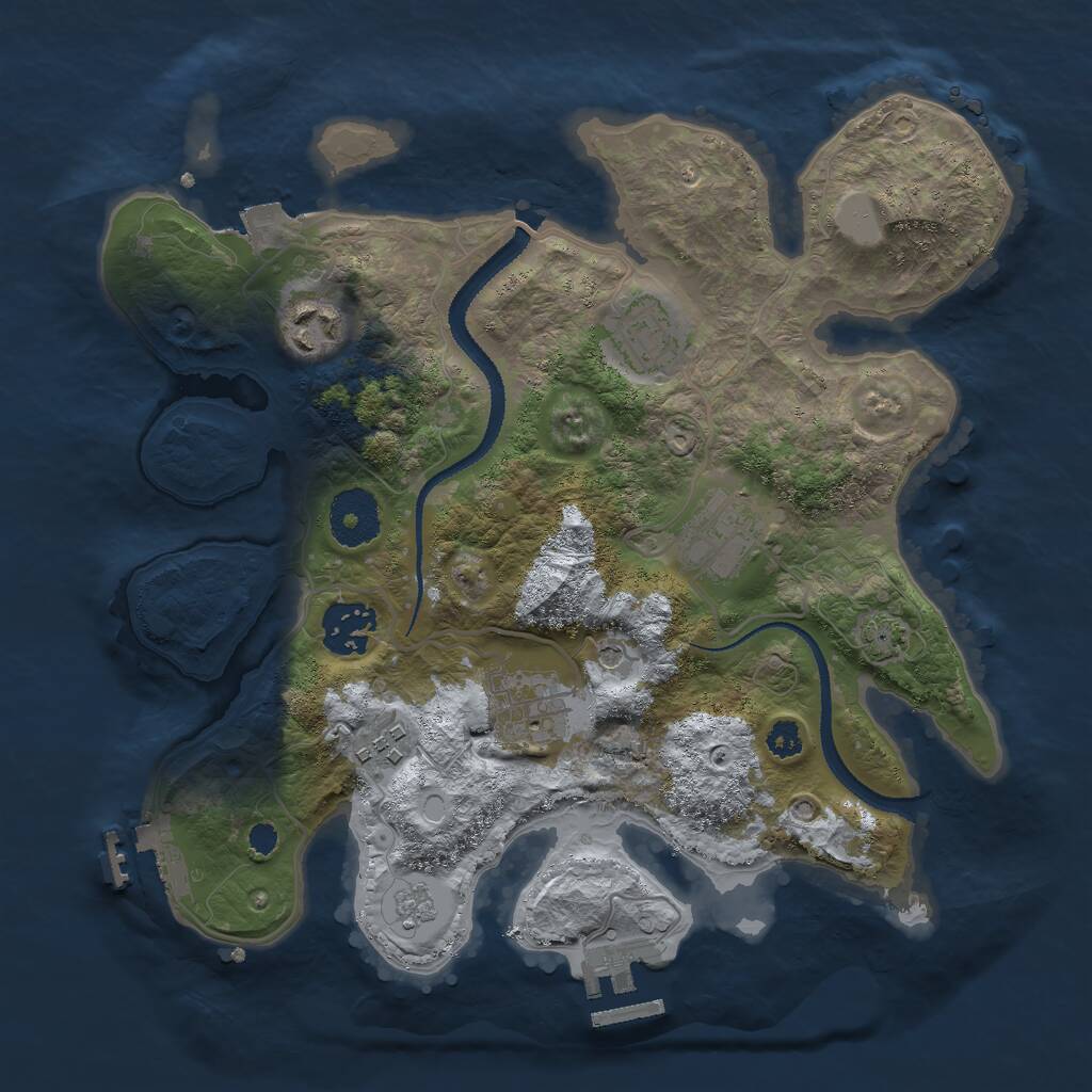 Rust Map: Procedural Map, Size: 3000, Seed: 1311659790, 14 Monuments