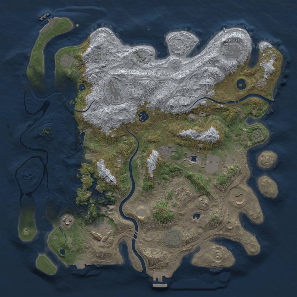 Rust Map: Procedural Map, Size: 4250, Seed: 2145799647, 19 Monuments