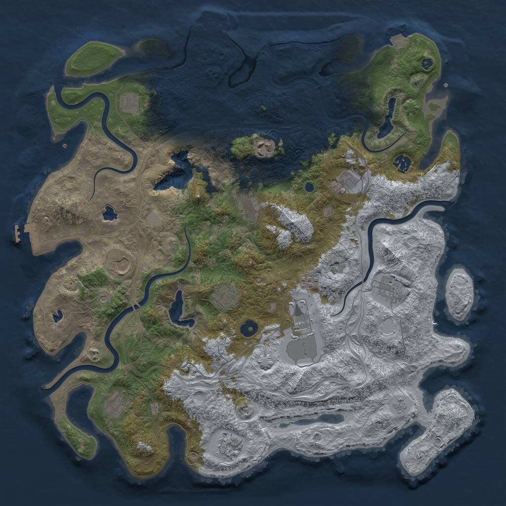 Rust Map: Procedural Map, Size: 4500, Seed: 1936951902, 19 Monuments