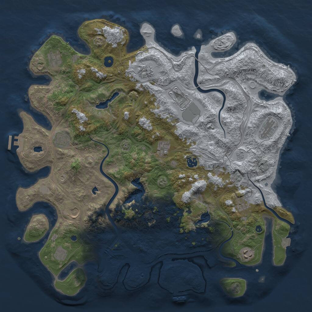 Rust Map: Procedural Map, Size: 4500, Seed: 1951278219, 17 Monuments