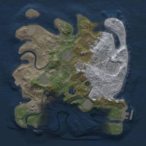 Thumbnail Rust Map: Procedural Map, Size: 3000, Seed: 651912257, 15 Monuments