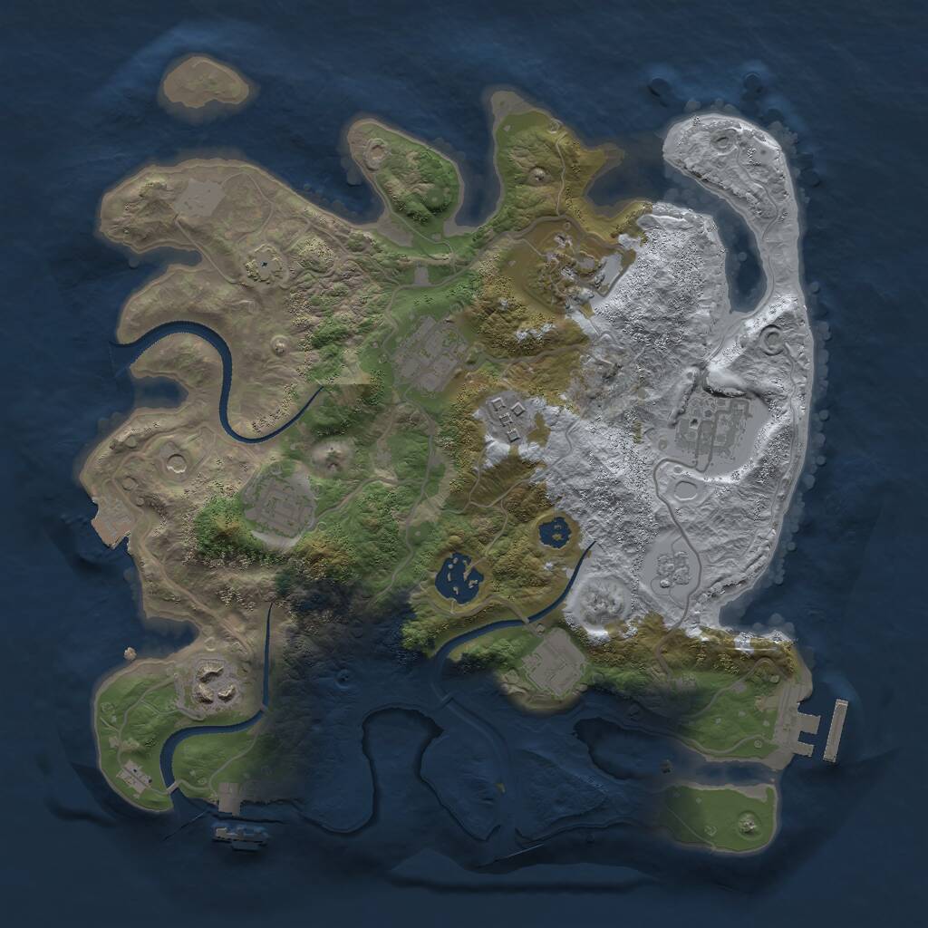 Rust Map: Procedural Map, Size: 3000, Seed: 651912257, 15 Monuments