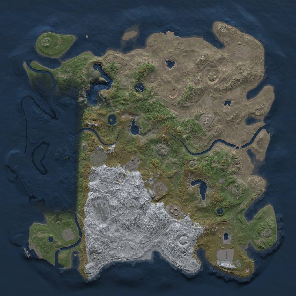 Rust Map: Procedural Map, Size: 4500, Seed: 164275, 19 Monuments