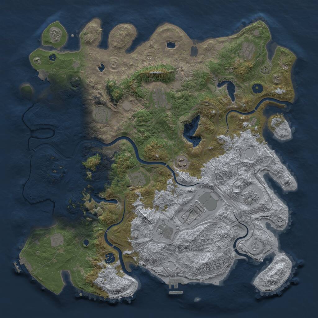 Rust Map: Procedural Map, Size: 4500, Seed: 305410962, 18 Monuments