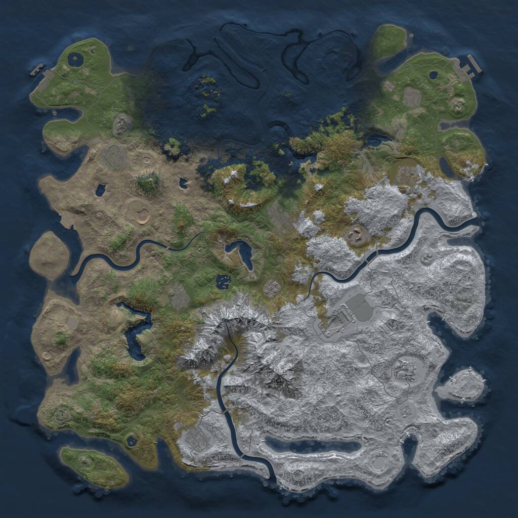 Rust Map: Procedural Map, Size: 5000, Seed: 67019390, 17 Monuments