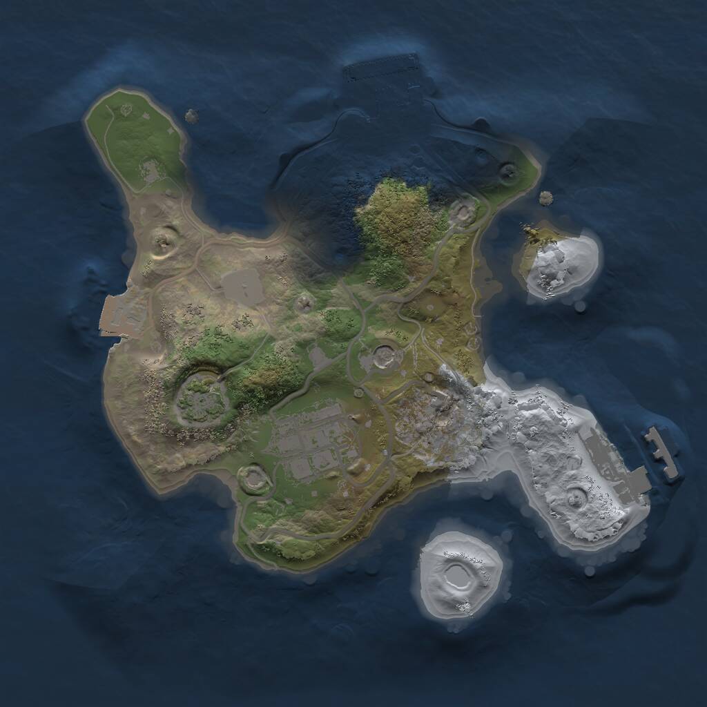 Rust Map: Procedural Map, Size: 2000, Seed: 95545, 6 Monuments