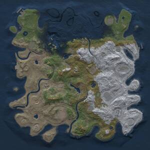 Thumbnail Rust Map: Procedural Map, Size: 4500, Seed: 3847344, 17 Monuments