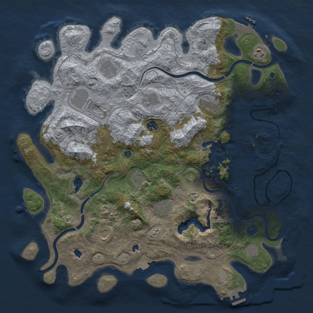Rust Map: Procedural Map, Size: 4500, Seed: 93532827, 19 Monuments