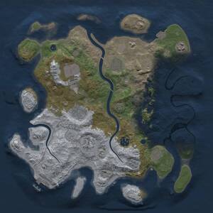 Thumbnail Rust Map: Procedural Map, Size: 3500, Seed: 1879764618, 17 Monuments