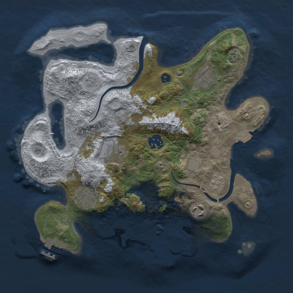 Rust Map: Procedural Map, Size: 3000, Seed: 190665, 14 Monuments