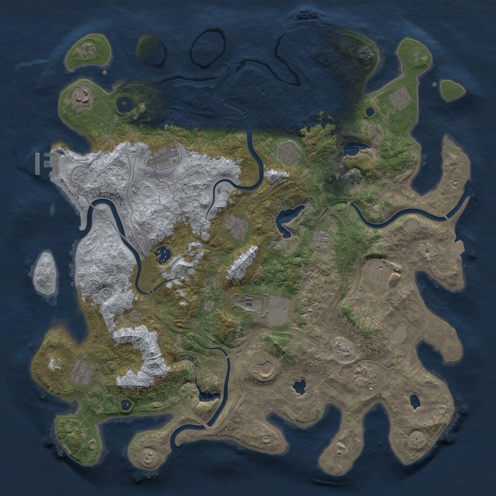 Rust Map: Procedural Map, Size: 4500, Seed: 508605506, 17 Monuments