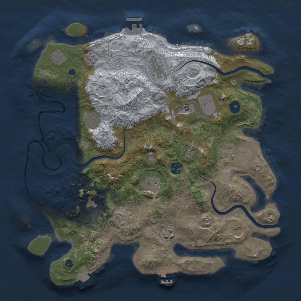 Rust Map: Procedural Map, Size: 3850, Seed: 986502, 19 Monuments