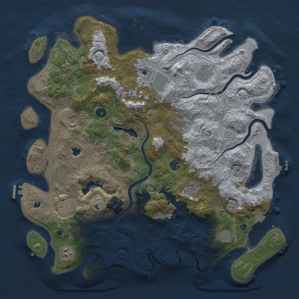 Rust Map: Procedural Map, Size: 4500, Seed: 1532180907, 17 Monuments
