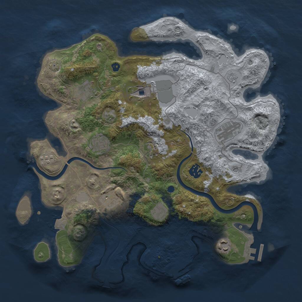 Rust Map: Procedural Map, Size: 3500, Seed: 1577090094, 15 Monuments